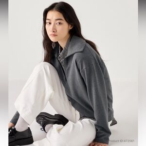 UNIQLO Brushed Jersey Half-Zip Pullover Shirt Dark Gray size M NWT